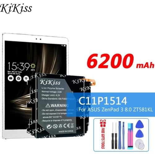 6200mAh kikiss High Quality C11P1514 Battery For ASUS ZenPad 3 8.0 ZT581KL Battery