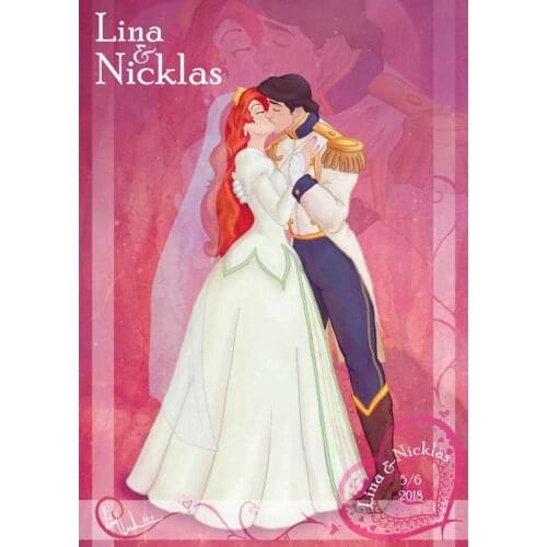 5D DIY Diamond Painting Disney Cartoon The Little Mermaid Prince Kiss Cross Stitch Full Square Diamond Embroidery Mosaic Picture