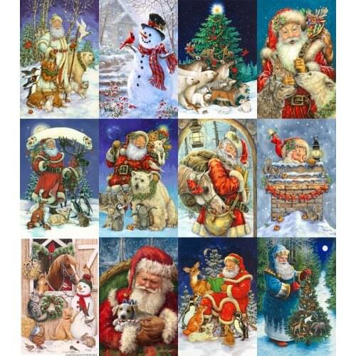 5D DIY Christmas tree Diamond Painting Santa Claus Diamond Embroidery Mosaic Cross Stitch Square Full Drill Decoration Painting