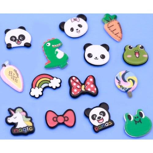 100pcs/lot Small Size Flatback Resins Panda Frog Hair Bows Carrot Planar Resin DIY Craft Embellishments For Home Decorations