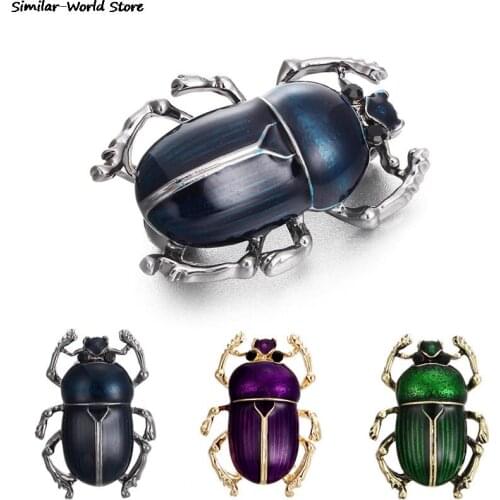 Kids Smooth Enamel Polish Broche Vivid Beetle Brooches For Women Animal Insects Jewelry Hijab Pins Sweater Dress Bijoux Jewelry