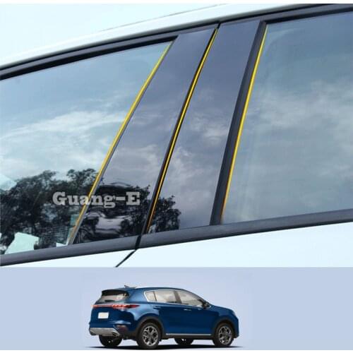 For Kia Sportage KX5 2019-2022 Car PC Material Pillar Post Cover Door Trim Window Piano Black Molding Sticker Plate