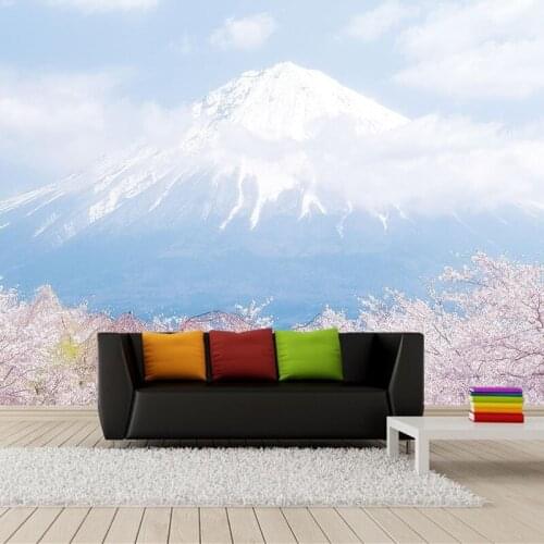 Custom photo wallpaper,Mount Fuji and cherry blossoms,3D wallpaper murals for childrens room living room bedroom PVC wallpaper