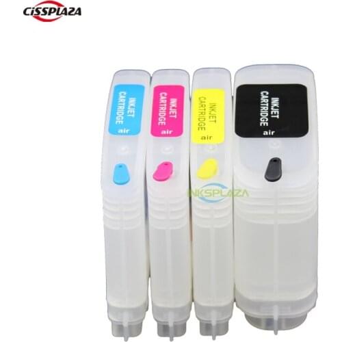 CISSPLAZA 4pcs Refillable ink Cartridge bladder type compatible For HP940 for Pro8000 pro8500 pro8500A with permanent chip