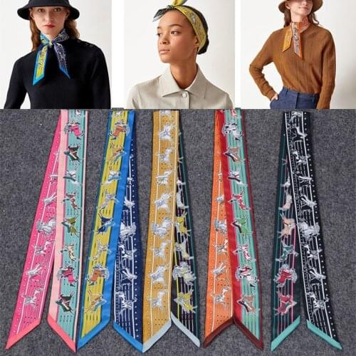 Print Hair Ribbon Ponytail Holder Band Headband for Women Girls Turban Bandanas Scrunchy Fashion Scarves Ties Hair Accessories