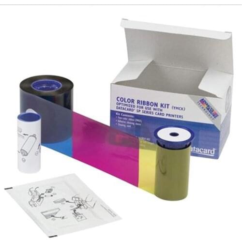 YMCKT Printer Ribbon for Datacard 535000-003,For Datacard CP/CD Series Including Cleaning Card and Roller