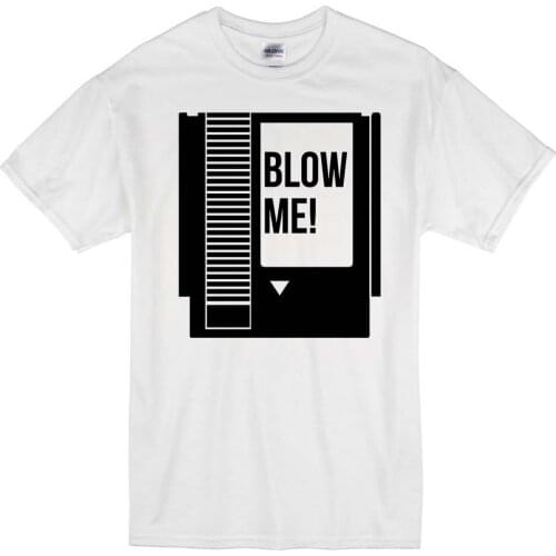 2019 Summer Fashion Casual Men O-Neck T Shirt Blow Me Funny Rude Offensive Gamer Retro Cartridge Unisex T-Shirt T Shirt Gift