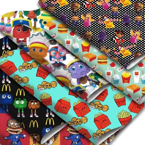 Food Theme Lychee Faux Leather Sheets Chicken French Fries Synthetric Leather Fabric 20x33cm for DIY Hair Bows Earrings