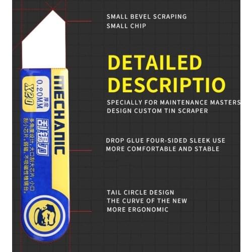 Mechanic X20 X22 High Toughness Solder Paste Tin Scraper Knife Scraper Tin Planting For BGA Stencil Reballing Mobile Repair Tool
