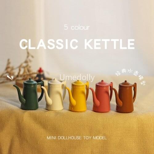 1/12 Scale Miniature Dollhouse Kettle Mini Play Kitchen Utensils for OB11 Doll Barbies Food Toy Accessories