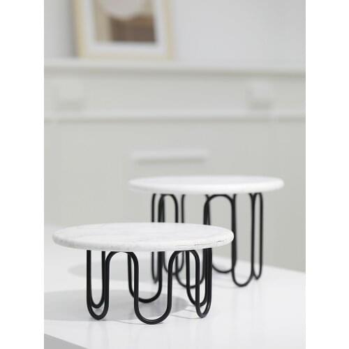 Marble Cake Stands 25cm Wave Metal Holder Removable Dessert Candy Bar Fitting Home Decoration Afternoon Tea Photography Tools