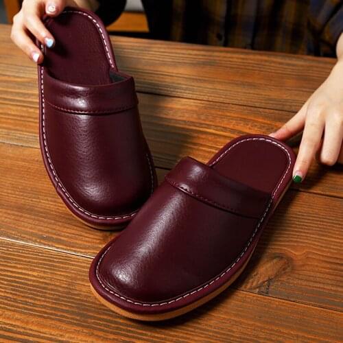 Men At Home Slippers 2021 New Unisex Big Size 35-44 Female Mules Winter Autumn Non-slip Wear Resitant Soft Comfy PU Male Slipper