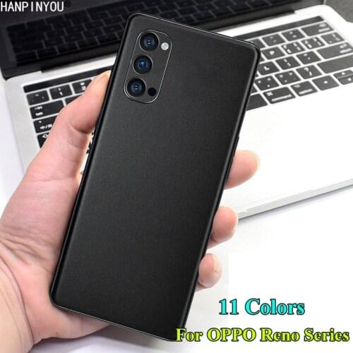 For OPPO Reno 5 4 SE 3 ACE 2 2Z 10X zoom Pro Plus 5G Back Rear Simulation Metal Decal Sticker Matte Ice Screen Protector Film