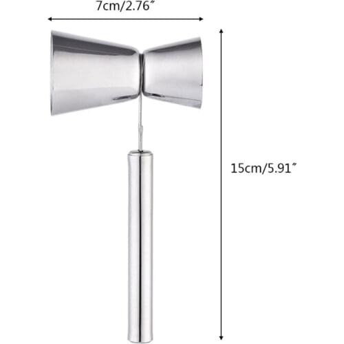 Stainless Steel Double Jigger Measure Cup with Handle for c.cktail Bartender Bar Home Party Accessories
