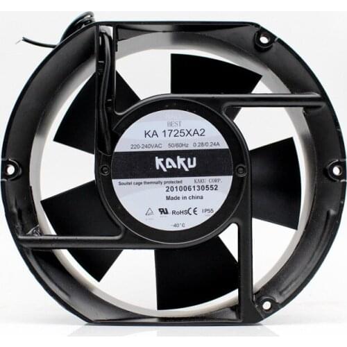 New original KAKUU KA1725XA2 AC220V 0.28a / 0.24a metal fan blade waterproof high temperature resistant fan 6months Warranty