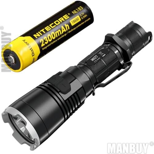 NITECORE MH27 USB Rechargeable Flashlight CREE XP-L HI V3 1000LM RGB LED High Bright Torch+2300mAh 18650 Battery+Free shipping