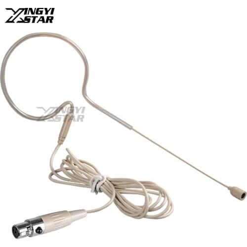 Skin Color Mini XLR 4 Pin TA4F Wired Single Earhook Condenser Headset Microphone For Shure Wireless System BodyPack Transmitter