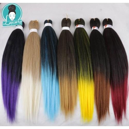 Luxury for Braiding Hair 8packs Ombre Color 26 inch Jumbo Braid Hot Water Pre-stretched Layered Perm Yaki SYNTHETIC Braids