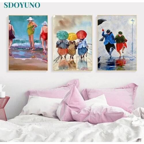 SDOYUNO 3Pcs 40x50cm Painting By Numbers Kits Figure DIY Frameless Paint By Numbers On Canvas Handpainted Home Decor Wall Art