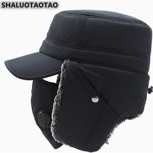 SHALUOTAOTAO Womens Winter Hat Thicken Thermal Bomber Hats For Men Velvet Warm Ear Protection Face Windproof Ski Cap Casquette