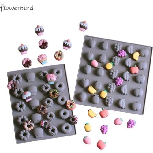 Fruit Cake Chocolate Silicone Mold Chip Cookie Mini Donut Silicone Baking Mold Cake Decoration Accessories Fondant Molds