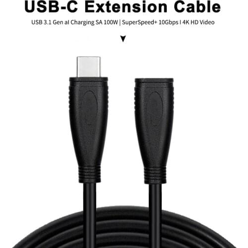 100W PD 5A Type C Extension Cable 4K @60Hz USB-C USB3.1 Gen 2 10Gbps Extender Cord For Macbook Pro Nintend Switch SAMSUNG