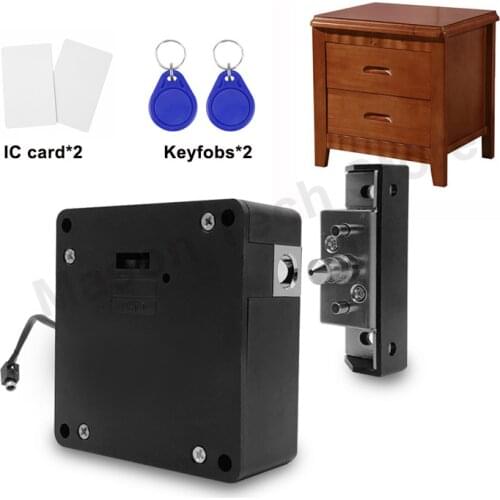 Smart Electronic RFID Cabinet Lock with Keyfobs No Hole Easy Installation for Furniture Locker Wardrobe Shoe Cabinet Drawer Door