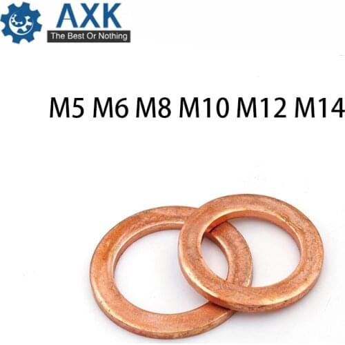 Sealing Copper Washer M5 M6 M8 M10 M12 M14 Stainless Steel Flat High Machine Screws For Boat Rush Real King Sitting 50pcs