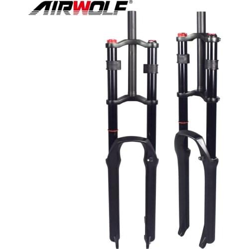 AIRWOLF DH Suspension Fork 29er Mtb Bicycle Fork Travel 180mm Manual Lockout Blade Length 520mm QR 100*9mm Mountain Bike Fork 29
