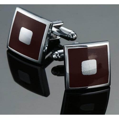 High quality mens shirt Cufflinks fashion suit classic jewelry square red Cufflinks lawyer business shirt badge pin gift