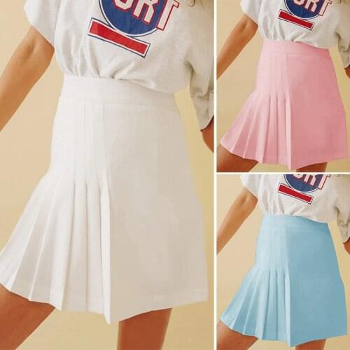Womens Fashion Pleated Skirt High Waist Mini Skirt
