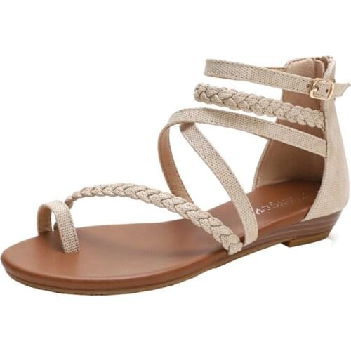 Kalsooni Womens Sandals 2021 NEW Women Flat Roman Sandals Comfortable Open Toe Beach Shoes