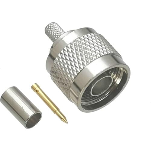 10Pcs Connector N Male Plug Crimp RG58 RG142 LMR195 RG400 Cable RF Adapter Coaxial High Quanlity