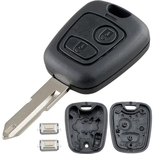 2 Buttons Car Remote Key Shell with 206 Blade and 2 Micro Switches Fit for Peugeot 106 206 306 406