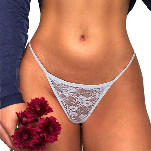 2PCS/Set Womens Underwear Lace Panties Floral Lingerie Woman Panties Sexy Thong G-String Female Pantys Perspective Intimates