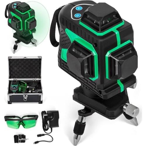 3D&12line green laser kreuzlinienlaser 12 linienlaser selbstnivellierend 360 Rotary Laser Level