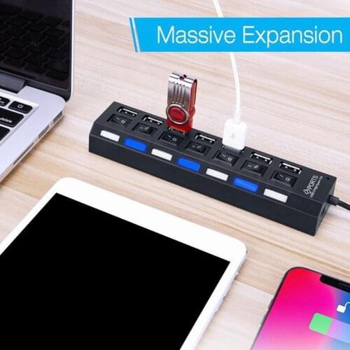 4/7 Port USB 2.0 Splitter Multi-port Switch Hub Hub Extender Disk Printer Keyboard Card U Distributor Reader High-speed Mou L8I0