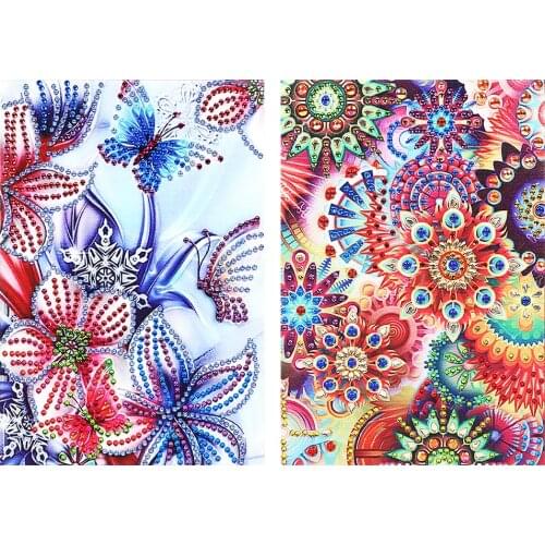 50 Pages A5 Wireless Strip Diary Book Partially Printing Special Shaped Drill Notepad DIY Diamond Painting Mosaic Notebook Craft