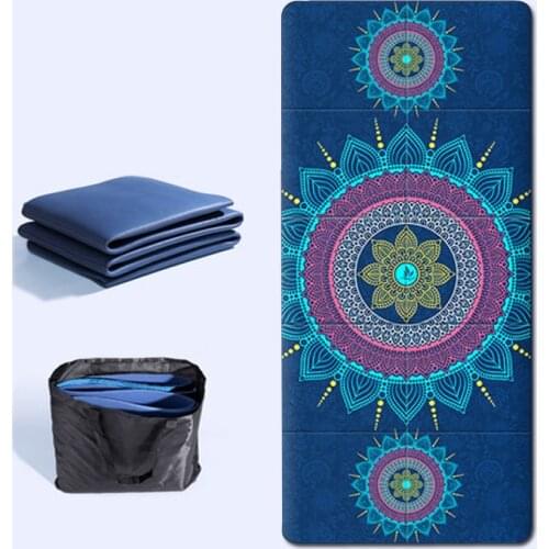 72"x26"*5mm Non-Slip Yoga Mat Natural Suede Breathable TPE Exercise Mat Foldable Portable Yoga Mat Fitness Gymnastics Pilates