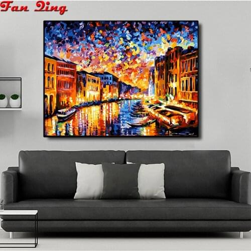 Diamond embroidery round square drill Abstract city landscape diamond mosaic full square diamond painting cross stitch art