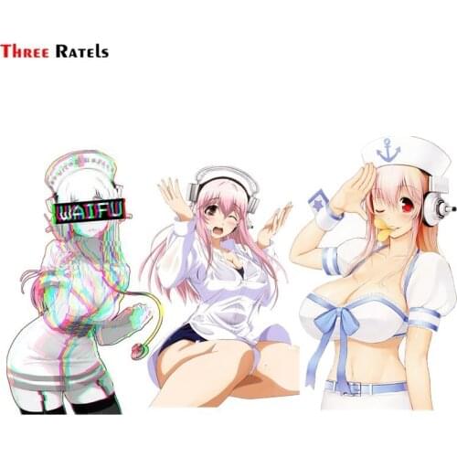 Three Ratels FC738 Super Sonico Waifu Car Decoration Sticker Notebook Decal