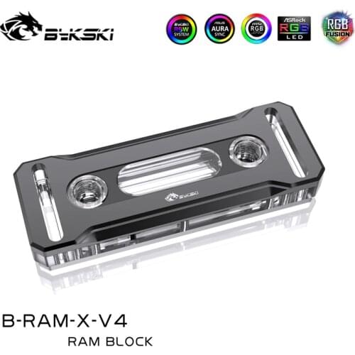 Bykski RAM Water Cooling Block use for Dual Channel 2pcs RAM or 4 Channel 4pcs RAM Armor Cooled RGB Radiator B-RAM-X-V4