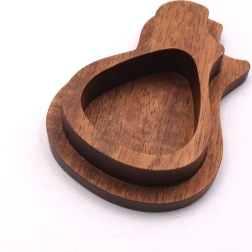 Wood Guitar Picks Plectrum+Pick Holder for Acoustic Electric Guitar Rosewood