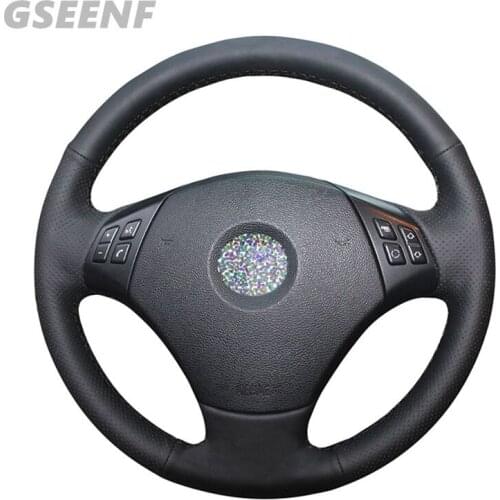 Hand-sewing Steering Wheel Cover Genuine Leather Black Car Steering Wheel Covers For BMW E84 E90 E91 320d 325i 335i X1