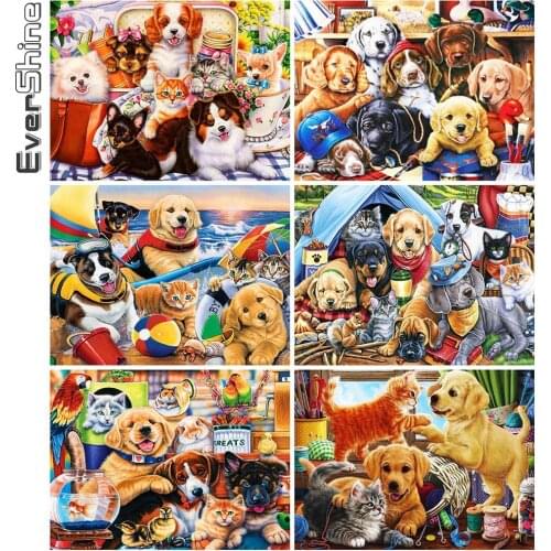 Evershine 5D DIY Diamond Embroidery New Arrival Dog Cross Stitch Diamond Painting Animals Wall Decorations