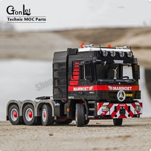 MOC-6075 3619 Truck Actros 4160 MP3 MCO121 Semi Trailer RC Tractor Model Building Block Bricks Kit Kids Toys Christmas Gifts