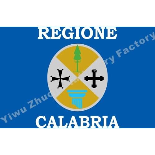 Italy Calabria Flag 150X90cm (3x5FT) 120g 100D Polyester Double Stitched High Quality Banner Free Shipping