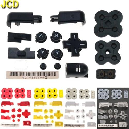 JCD For Nintend DS Lite Replacement A B X Y L R D Pad Cross Button For NDSL Full Set Button & Conductive Rubber