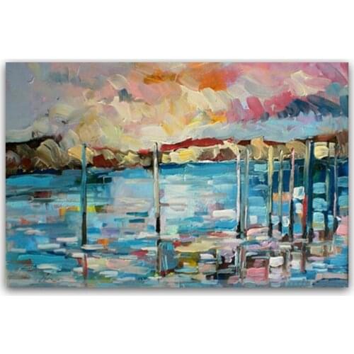 Oil painting hand painted Home decoration painting high quality landscape painting DM-15052825