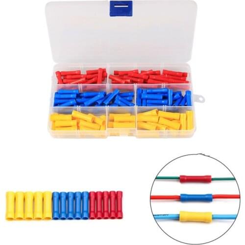 120pcs Electrical Wire Connectors BV1.25 BV2.5 BV5.5 Insulated Crimp Terminals Cable Crimping Terminal Connector Kit